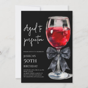 Convite Vinho Preto Envelhecido à Perfeição Aniversário de