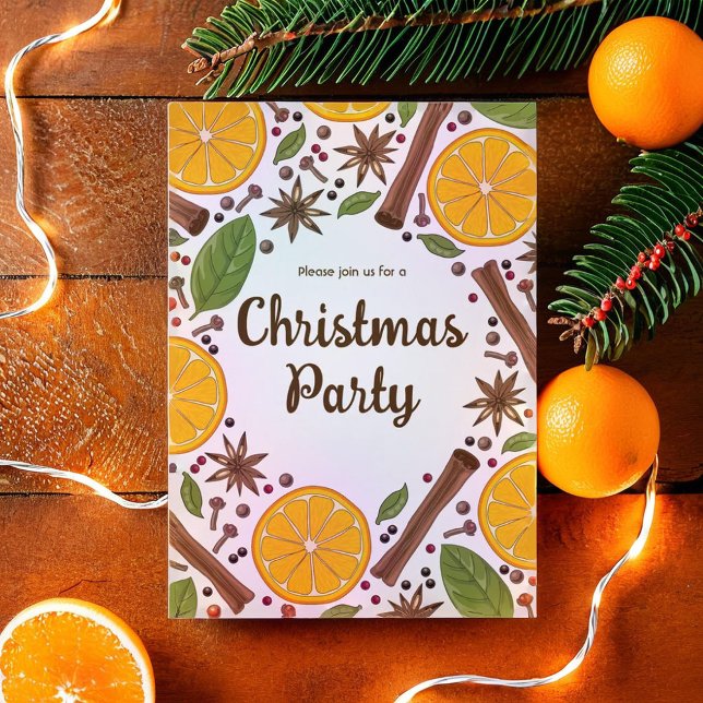 Convite Vinho quente de Natal apimentado (Christmas mulled wine spicy invitation)