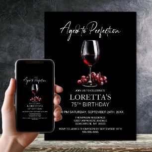 Convite Vinho Tinto Envelhecido à Perfeição Aniversário de