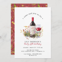 Vinho Vermelho Flores silvestres | Aniversário De 