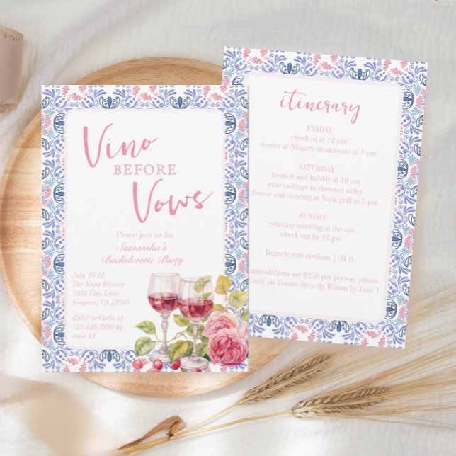 Convite Vino Antes da Bachelorette do Provando de Vinhos (Criador carregado)
