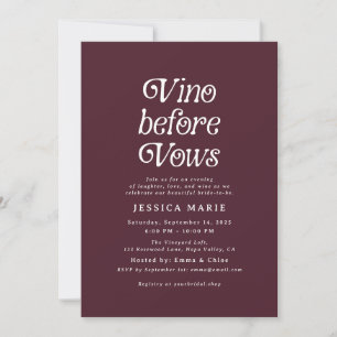 Convite Vino Antes das Vows   Chá de panela de vinho retrô