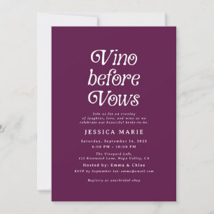 Convite Vino Antes das Vows Chá de panela de vinho retrô