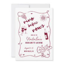 Vino Antes de Vows Bachelorette Itinerário e Convi