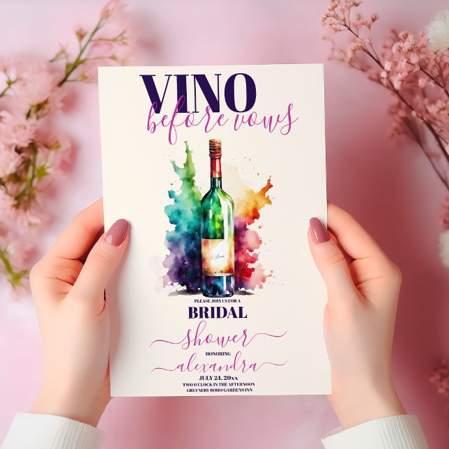 Convite Vino Antes de Vows Chá de panela Burgundy (Criador carregado)