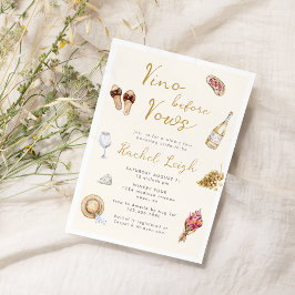 Convite Vino Antes de Vows Winery Picnic Bachelorette Invi