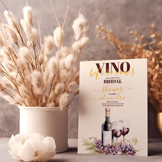 Convite Vino Before Vow, Winery, Chateau Chá de panela (Criador carregado)