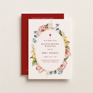 Convite Vino Before Vows Bachelorette Weekend