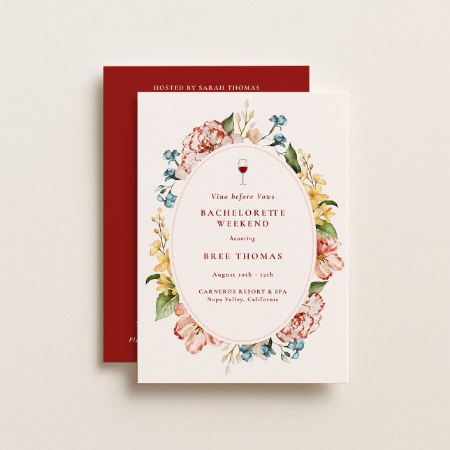 Convite Vino Before Vows Bachelorette Weekend (Criador carregado)
