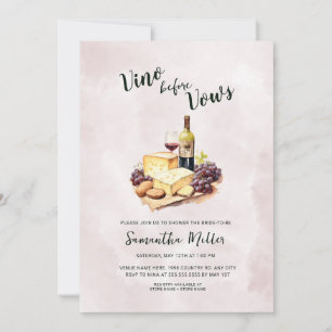 Convite Vino Simples antes do Chá de panela de Vinho Verme