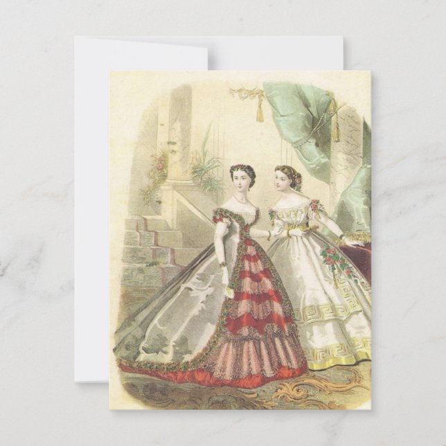 Convite Vintage 1860s Mulheres V2 Tea Party (Frente)