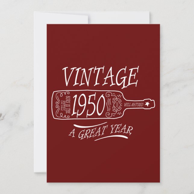 Convite Vintage 1950 Um Grande Ano (Frente)
