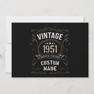Convite Vintage 1951 Limited Edition Personalizada
