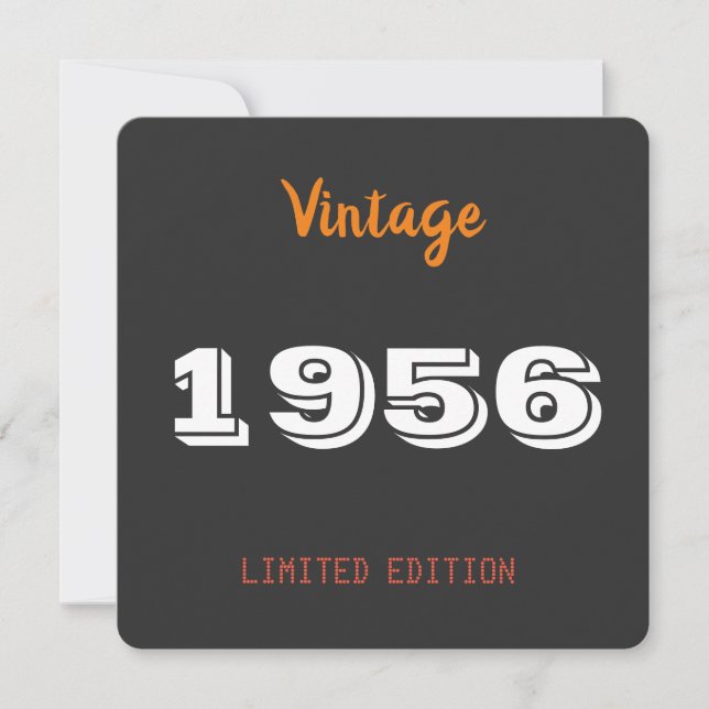 Convite Vintage 1956 – Personalized 70th Birthday Party  (Frente)