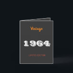 Convite Vintage 1964 edição limitada 60th Birthday Gift<br><div class="desc">Vintage 1964 year limited edition 60th Birthday Gift</div>