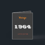 Convite Vintage 1964 edição limitada 60th Birthday Gift<br><div class="desc">Vintage 1964 year limited edition 60th Birthday Gift</div>