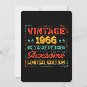 Convite Vintage 1966 Feito em 1966 60º Aniversário 60 Anos