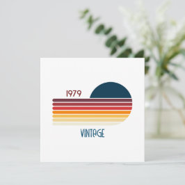 Convite Vintage 1979 Retro Stripe Sun