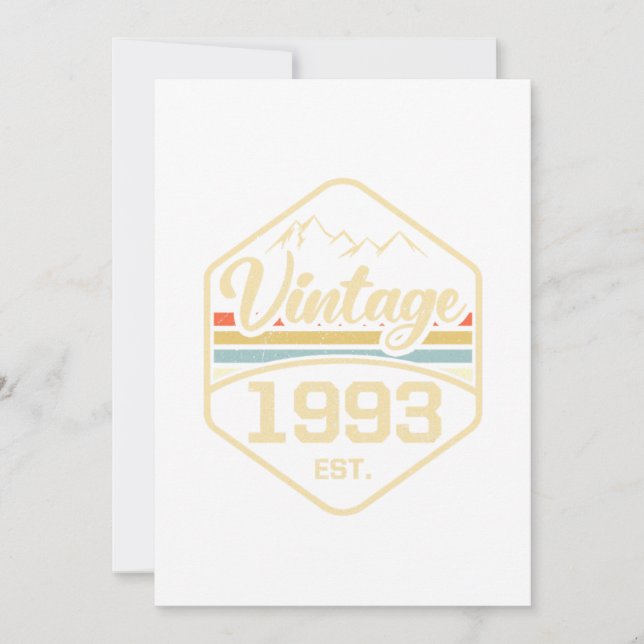 Convite Vintage 1993 Est 28th Birthday Gift (Frente)