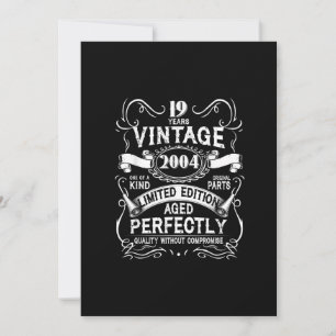 Convite Vintage 2004 19th Birthday Gifts Feitos Em 2004 19