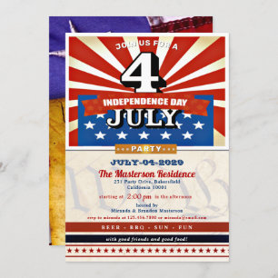 Convite Vintage 4º do Partido de julho