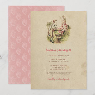 Convite Vintage 60º aniversário Mulheres Dia de os namor