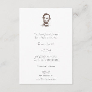 Convite Vintage Abraham Lincoln - Retrato