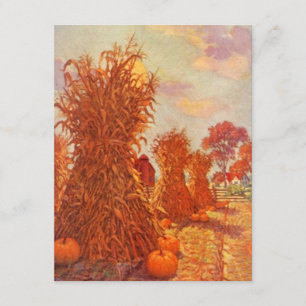 Convite Vintage, Ação de Graças, Fall Corn Sheaves