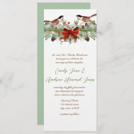 Convite Vintage Adora Pássaros Chickadee. Casamento de Nat