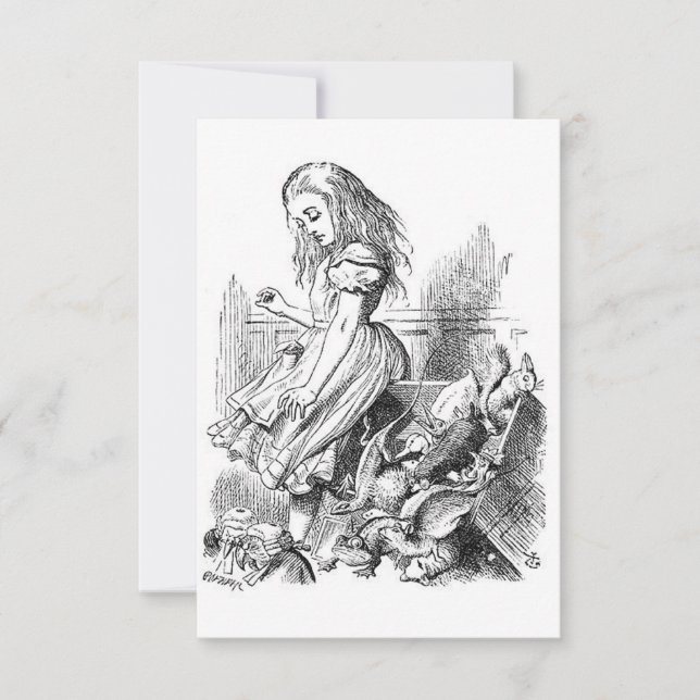 Convite Vintage Alice no País das Maravilhas (Frente)