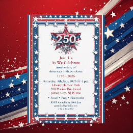Convite Vintage Americana 250 Aniversário Estrelas e Listr