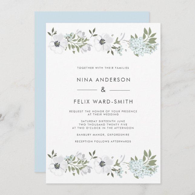 Convite Vintage Anemone Wedding (Frente/Verso)