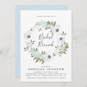 Convite Vintage Anemone Wreath Bridal Brunch