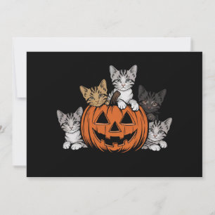 Convite Vintage anos 90 Gato Halloween Retro Assustador Te
