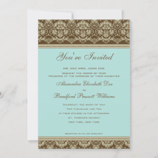 Convite Vintage Antique Lace Casamento: aqua