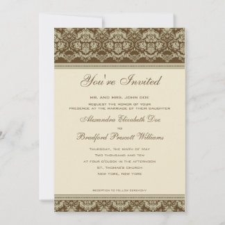 Convite Vintage Antique Lace Casamento: sépia