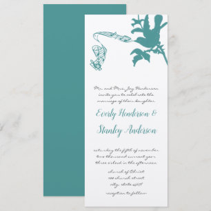 Convite Vintage Aqua Love Bird Weditation