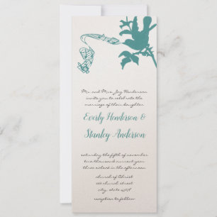 Convite Vintage Aqua Love Bird Weditation