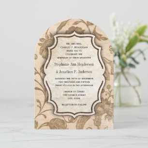 Convite Vintage Aqua Red Love Bird Pattern Wedding