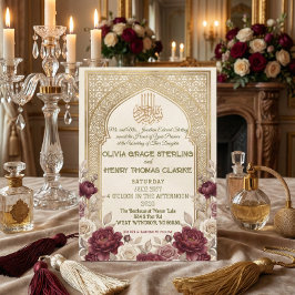 Convite Vintage Arabesque Arch Bismillah Calligraphy