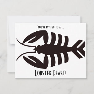 Convite Vintage Art Deco Seafood Lagostins Partido Banquet