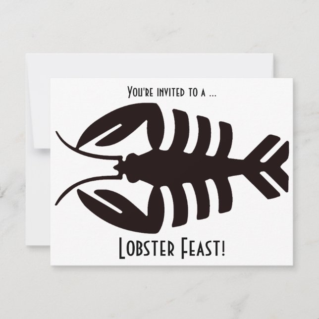 Convite Vintage Art Deco Seafood Lagostins Partido Banquet (Frente)