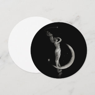 Convite Vintage Art Nouveau Moon Girl