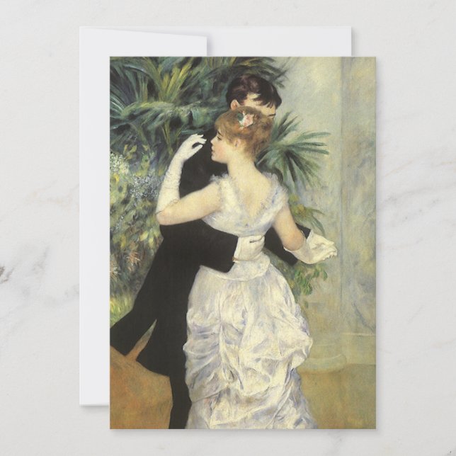 Convite Vintage Art Wedding, City Dance de Renoir (Frente)