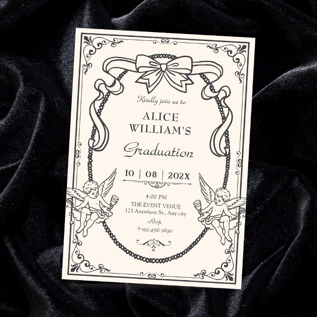 Convite Vintage artistic baroque graduation (Criador carregado)