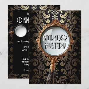 Convite Vintage, assassinato misterioso, janto do partido 