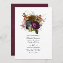 Vintage Autumn Floral Código QR RSVP Casamento