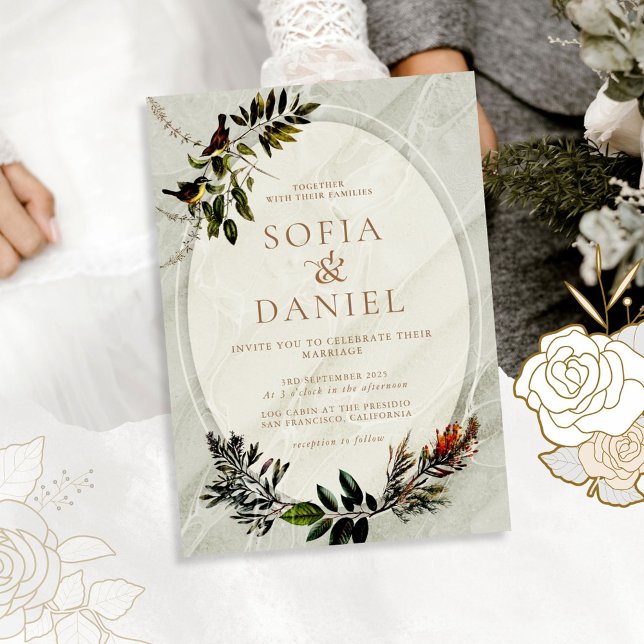 Convite Vintage Autumn Foliage Wedding (Criador carregado)