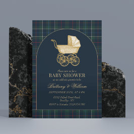 Convite Vintage Baby Carriage Classic Baby Shower 