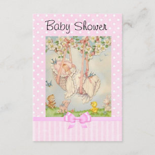 Convite Vintage Baby Carruagem Pink and White Invation